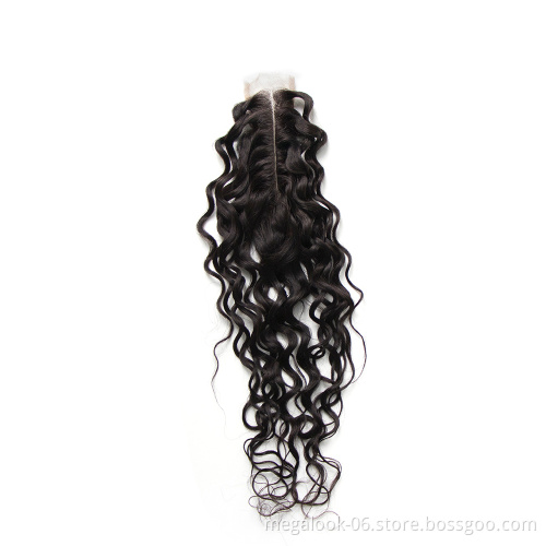 Middle Part 2*6 Lace Closure Brazilian Water Wave Remy Human Hair Closure Unprocessed Virgin Hair Human Hair 2*6 Closure